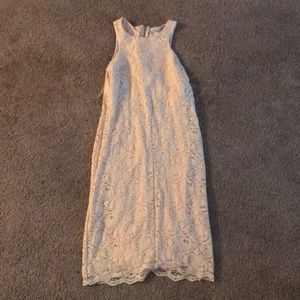 Nude colored dress with zip up back
